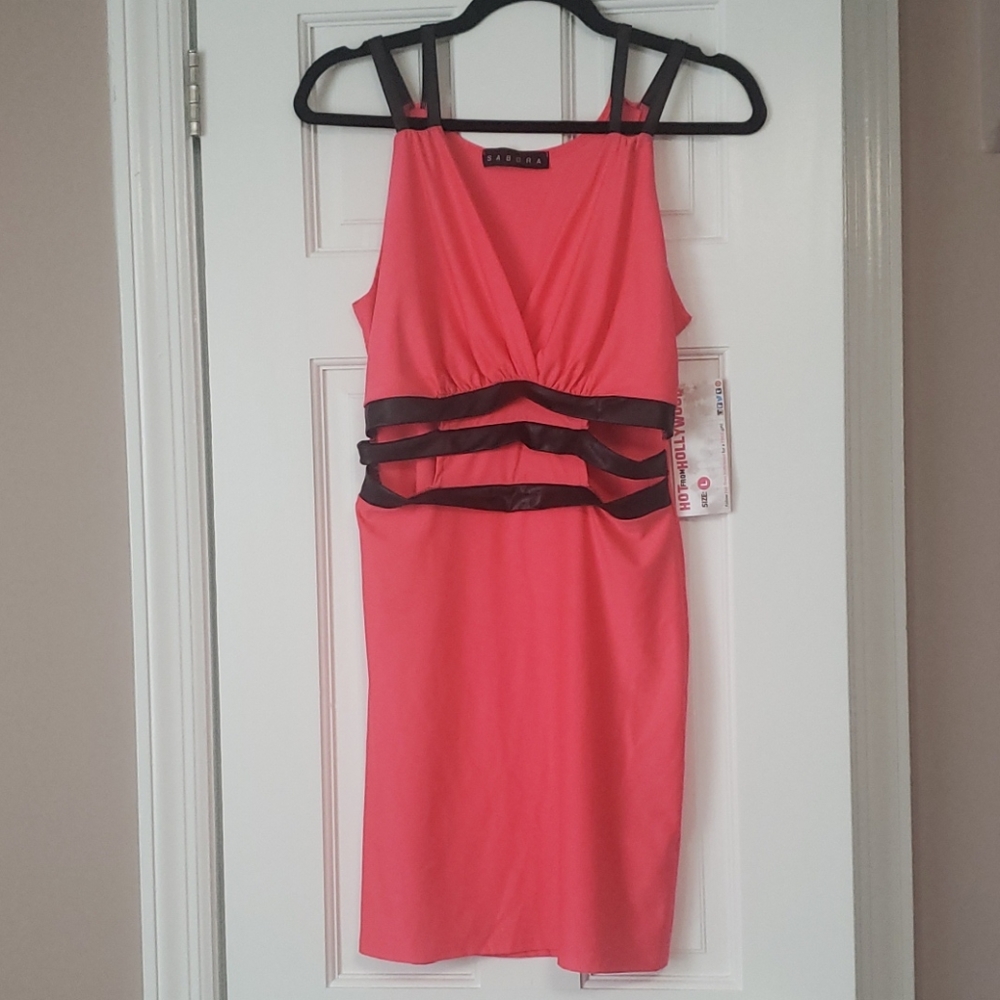 Hot Pink Side Cut Out Dress